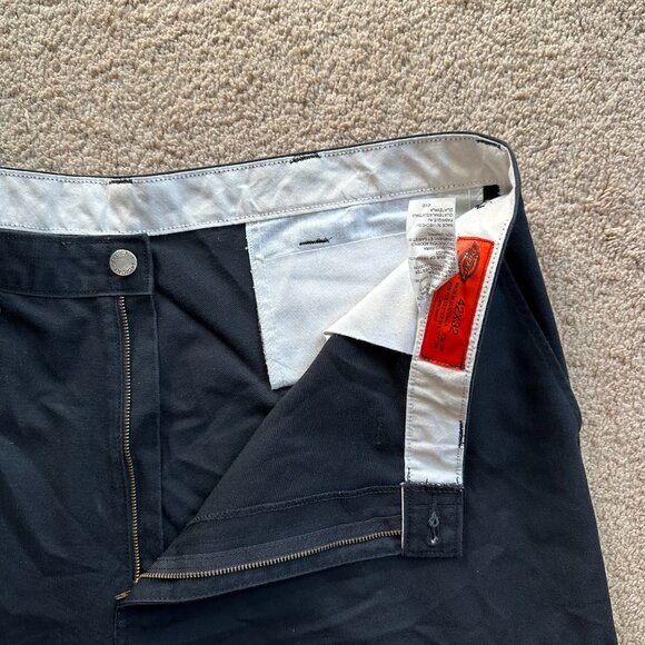 Dickies Pants Mens 42x31 High Rise Cargo Navy Blue Pockets - Picture 4 of 13